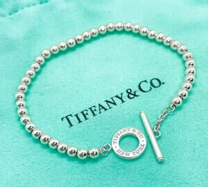 Tiffany & Co. Mini Bead Ball Toggle Bracelet Sterling Silver 7"